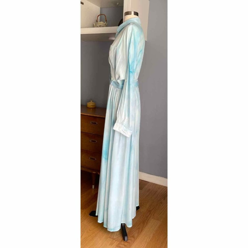 Floryday Shirt Collar Tie Dye Maxi Shirt Dress - Picture 5 of 8